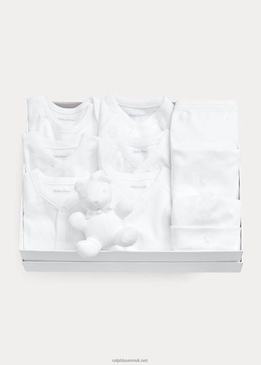 UK Ralph Lauren Baby 11-Piece Cotton Gift Set White Multi TRVP07813