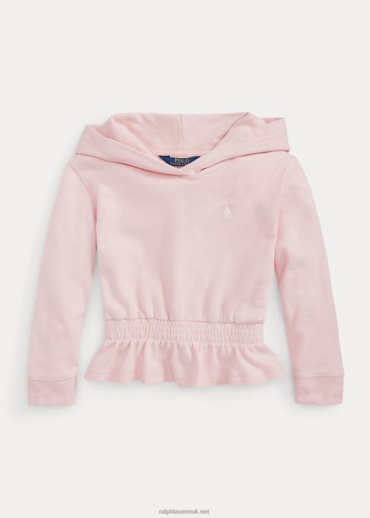 UK Ralph Lauren Kids French Terry Peplum Hoodie Hint Of Pink TRVP09989
