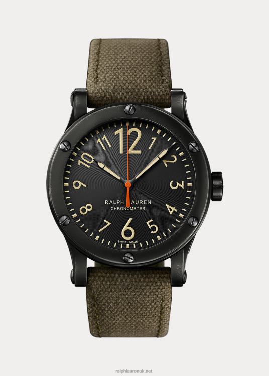 UK Ralph Lauren Men 39 MM Chronometer Steel Black Safari TRVP02814