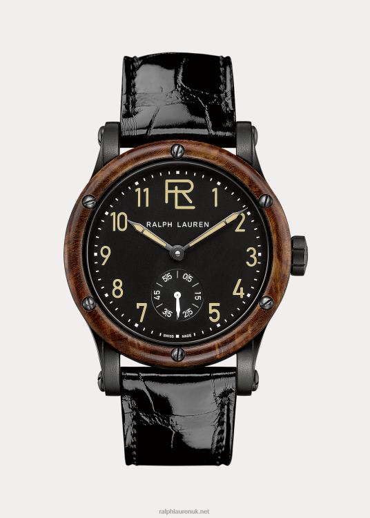 UK Ralph Lauren Men 39 MM Steel Black Dial TRVP02866