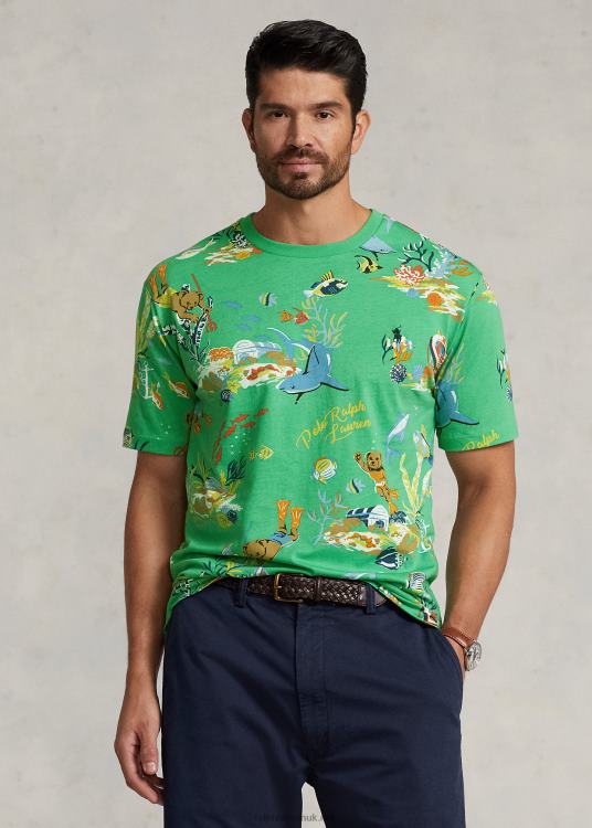UK Ralph Lauren Men Polo Bear Jersey T-Shirt Green TRVP01317