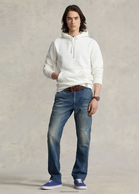 UK Ralph Lauren Unisex Fleece Hoodie Deckwash White TRVP03407