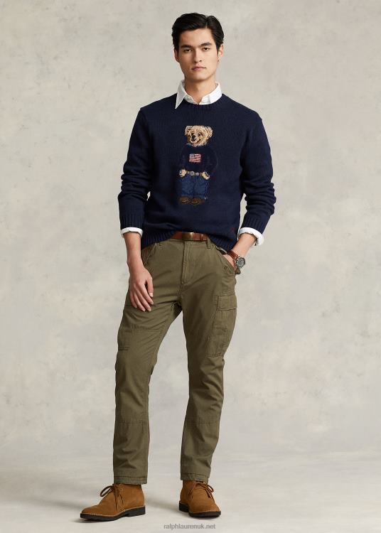 UK Ralph Lauren Unisex Polo Bear Cotton-Linen Sweater Navy TRVP01252