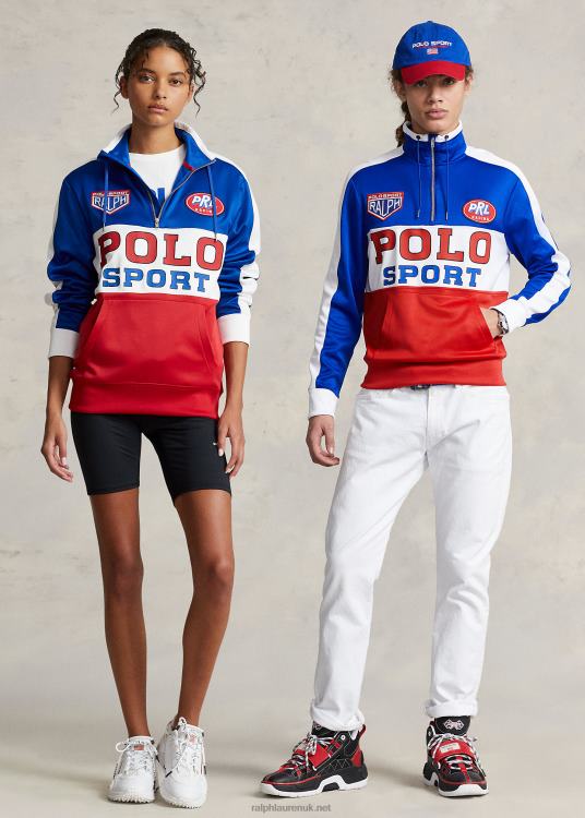 UK Ralph Lauren Unisex Polo Sport Fleece Sweatshirt Sapphire Star Multi TRVP03427